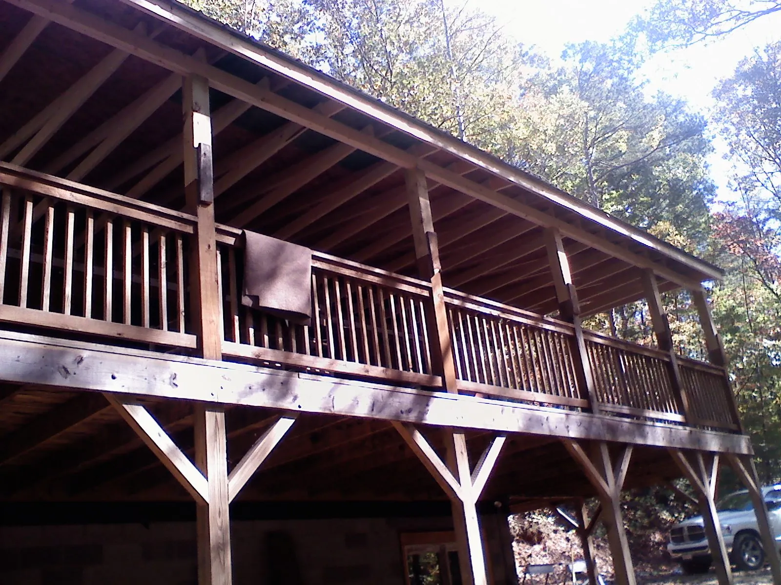 Timber framing under a new elevated porch and deck — Roof Leak Repair in Seaboard by Roofing Brothers